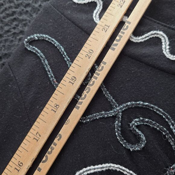 Objects D'Art Womens Blouse Black Size 3/4 Sleeve Pullover Metallic Design - Picture 5 of 12